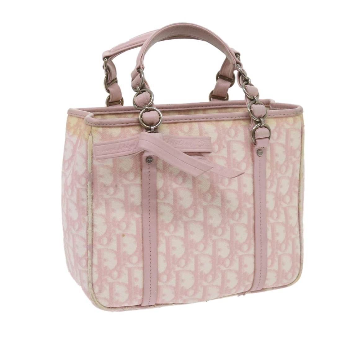 Christian Dior Trotter Romantic Hand Bag PVC Leather Pink 09 BO 0076 Auth (1 of 18)