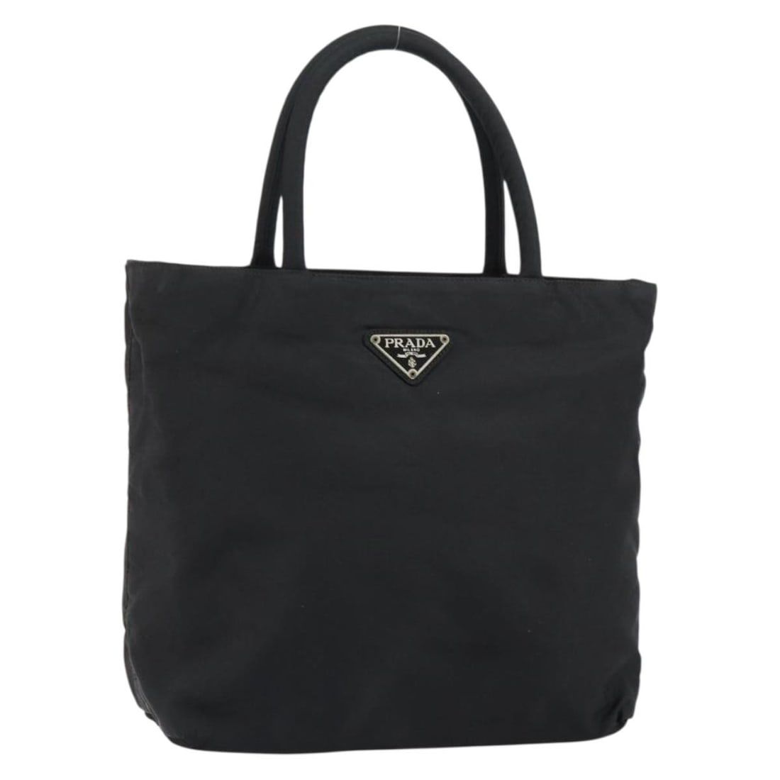 PRADA Nylon Hand Bag Black Silver Authentic Italy: PRADA Nylon Hand Bag Black Silver Authentic Italy This stylish PRADA hand bag is crafted from durable nylon in a sleek black and silver color scheme, making it a versatile accessory for any outfit. De
