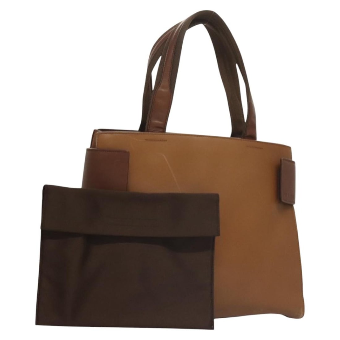 PRADA Brown Leather Hand Bag with Silver Accents Made in Italy: PRADA Brown Leather Hand Bag with Silver Accents Made in Italy This authentic PRADA hand bag showcases a stylish combination of brown leather with silver accents, embodying the luxury and sophisticati