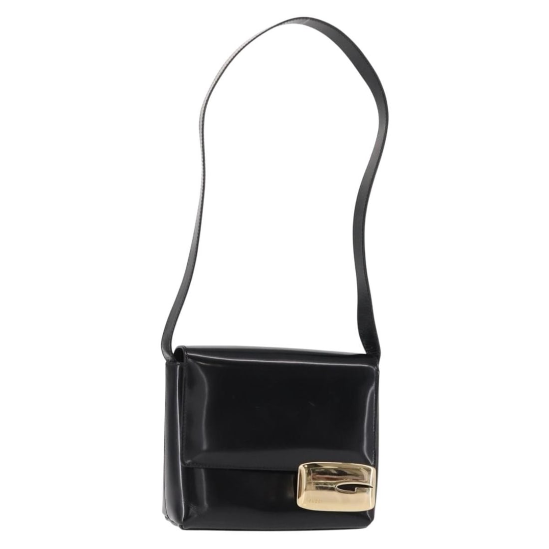 GUCCI Black Gold Patent Leather Shoulder Bag 007 3444 0282 Auth: GUCCI Black Gold Patent Leather Shoulder Bag 007 3444 0282 Auth This authentic GUCCI shoulder bag is crafted from high-quality patent leather in a sophisticated black and gold color combination. Desig