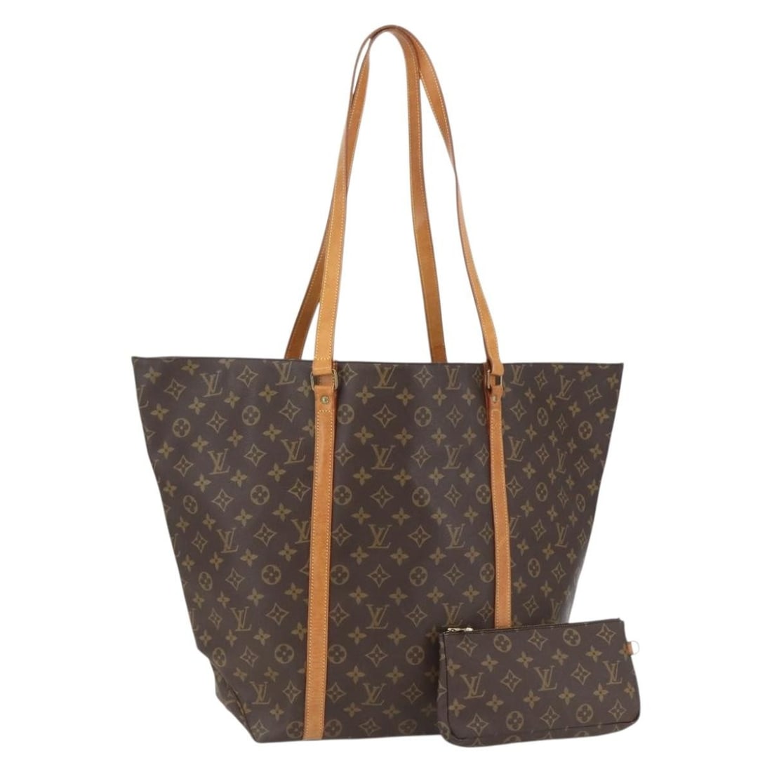 Louis Vuitton Sac Shopping GM Monogram Canvas Tote Bag M51110 France: Louis Vuitton Sac Shopping GM Monogram Canvas Tote Bag M51110 France This Louis Vuitton Monogram Sac Shopping GM tote bag is crafted from the signature monogram canvas and features dual shoulder strap