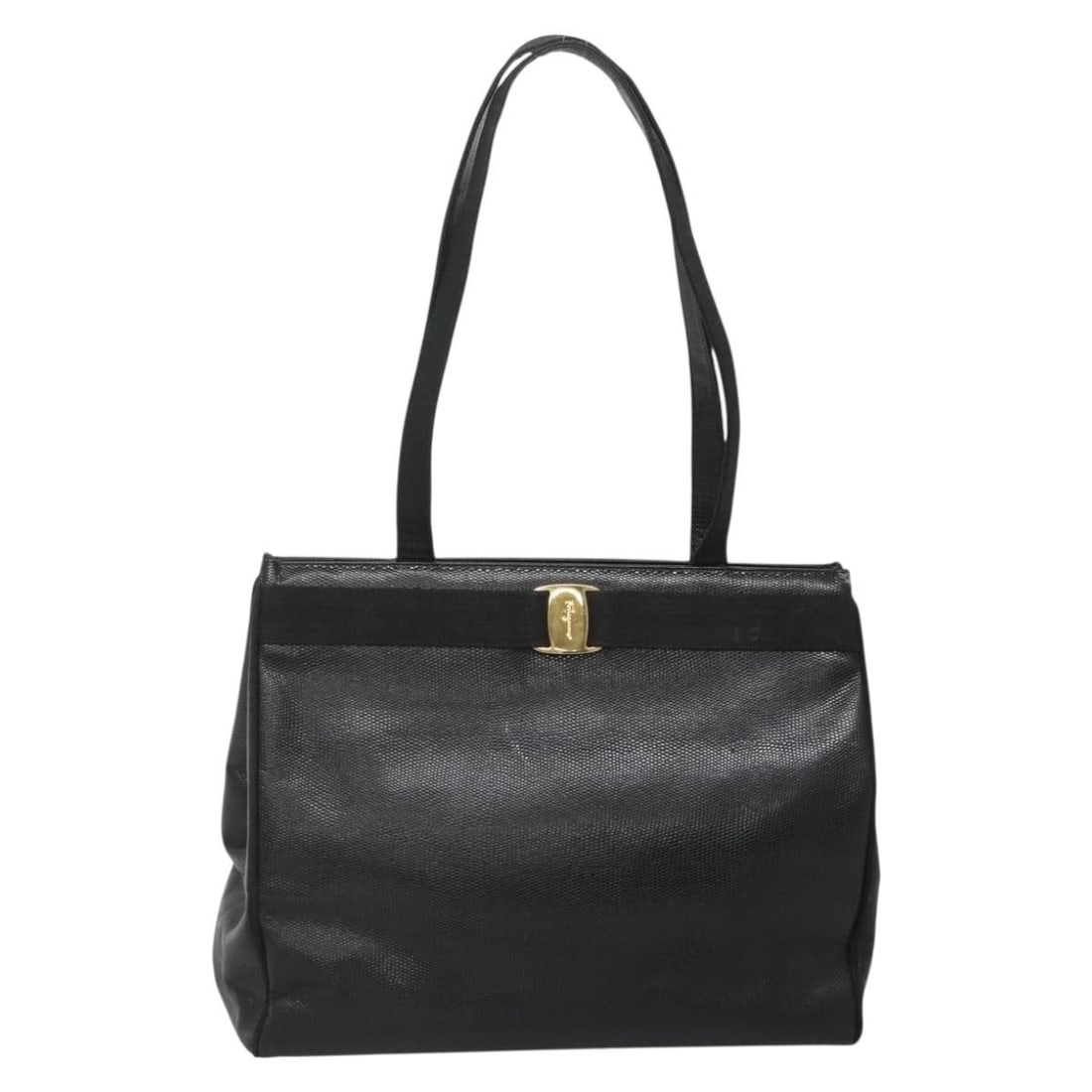 Salvatore Ferragamo Vala Tote Bag Leather Black Gold Made in Italy: Salvatore Ferragamo Vala Tote Bag Leather Black Gold Made in Italy This exquisite Salvatore Ferragamo Vala Tote Bag is a stunning accessory crafted from high-quality leather in a classic black and gol