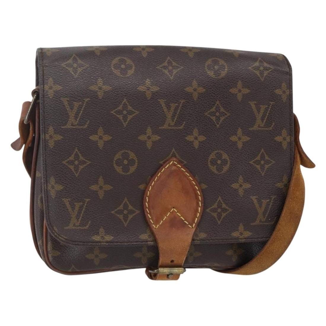 LOUIS VUITTON Monogram Cartouchiere MM Shoulder Bag M51253 Authenticated: LOUIS VUITTON Monogram Cartouchiere MM Shoulder Bag M51253 Authenticated Elevate your accessory collection with the LOUIS VUITTON Monogram Cartouchiere MM Shoulder Bag, a timeless piece crafted in Fra