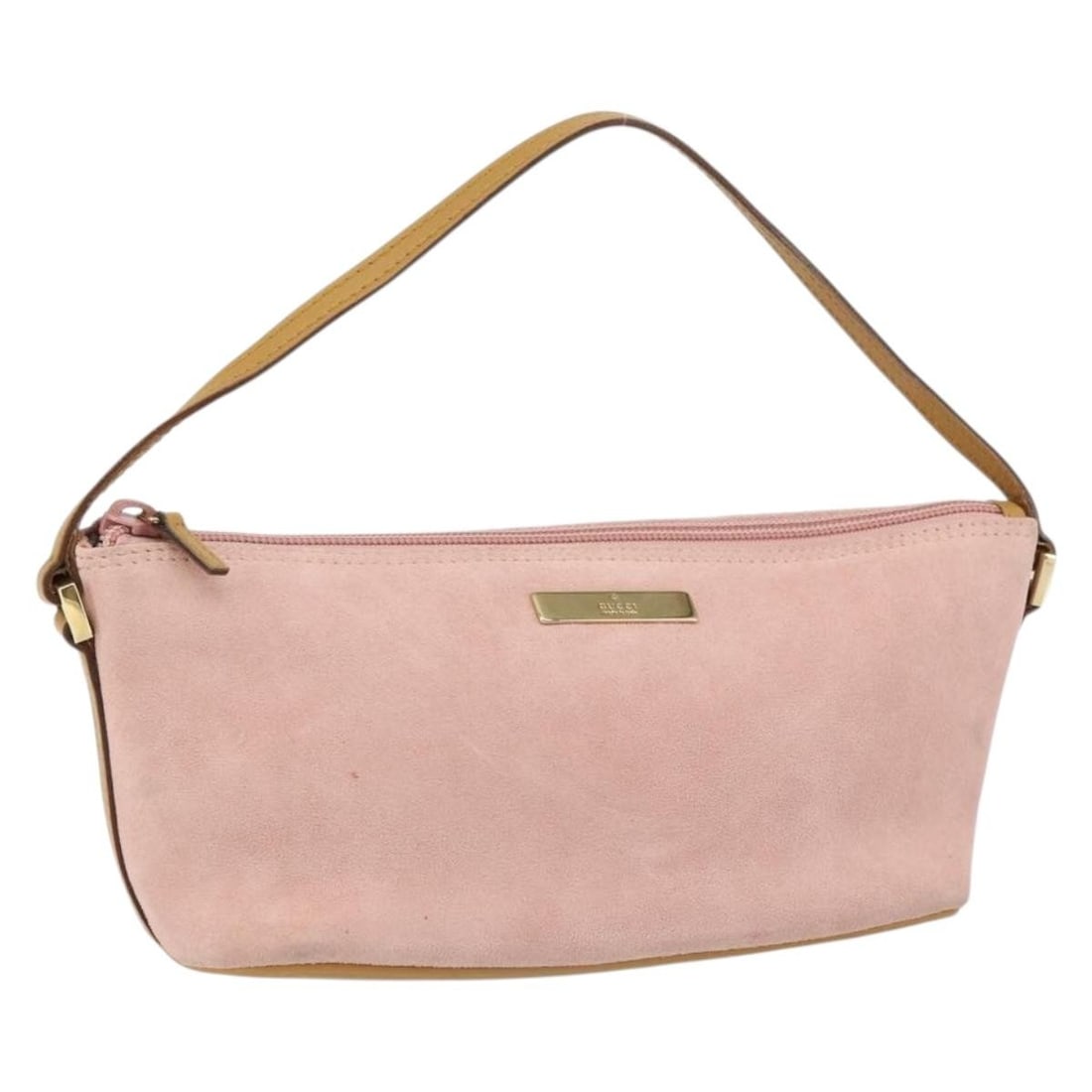 GUCCI Pink Gold Suede Leather Accessory Pouch 039 1103 2123 Auth (1 of 18)