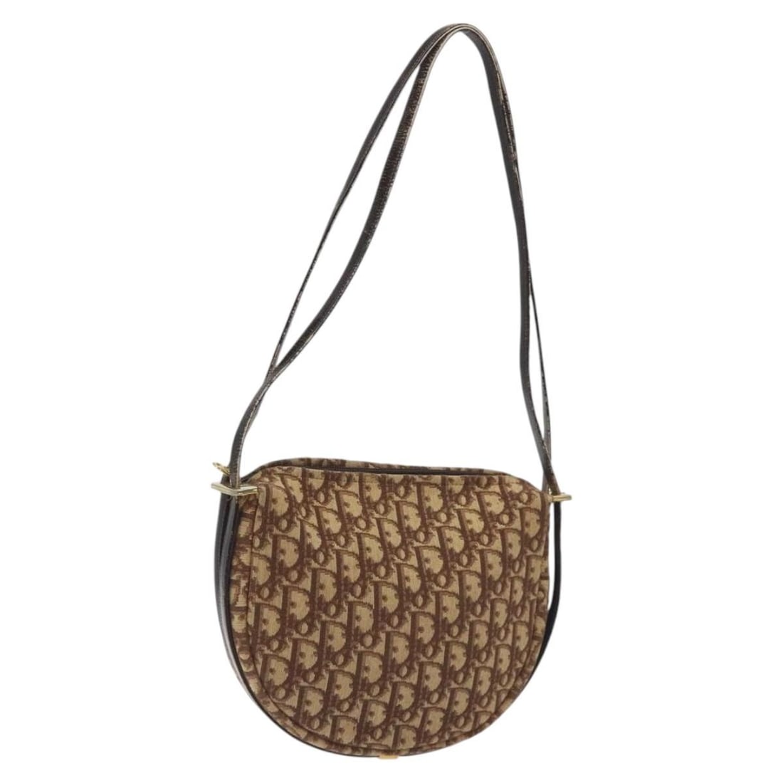 Christian Dior Brown Gold Trotter Canvas Shoulder Bag Authentic (1 of 18)