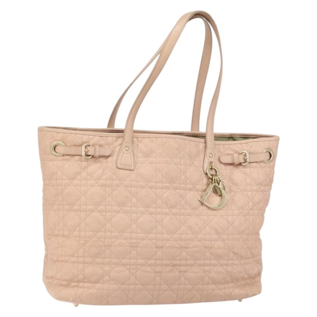 Christian Dior Pink Gold Canage Tote Bag Coated Canvas Auth: Christian Dior Pink Gold Canage Tote Bag Coated Canvas Auth This Christian Dior Canage Tote Bag is a stylish accessory crafted from coated canvas in a striking pink and gold color combination. With a