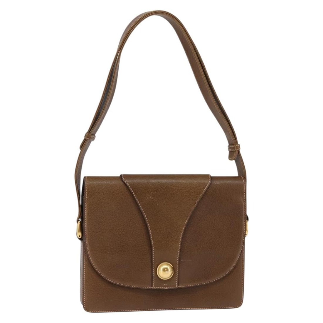 GUCCI Leather Shoulder Bag Gold Brown Made in Italy (1 of 18)