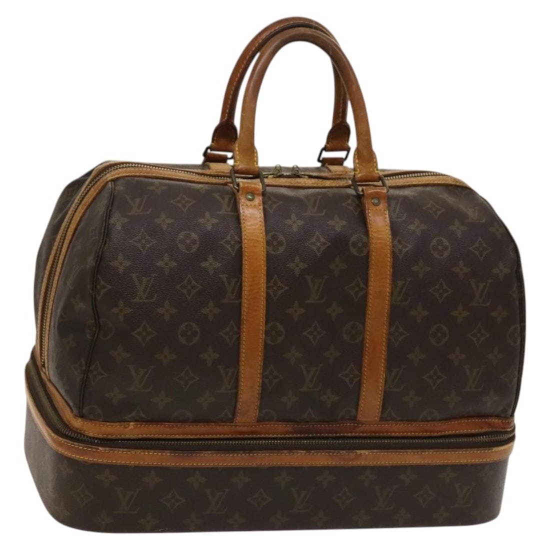 LOUIS VUITTON Monogram Sac Sports Boston Bag M41444 Auth France (1 of 18)