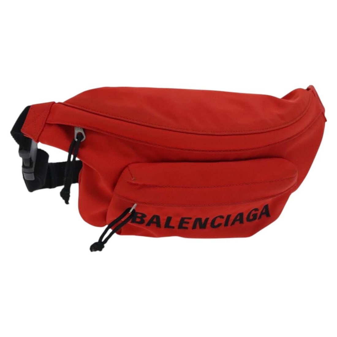 BALENCIAGA Wheel Waist Bag Red Nylon 533009 Made in Italy: BALENCIAGA Wheel Waist Bag Red Nylon 533009 Made in Italy Elevate your style with the BALENCIAGA Wheel Waist Bag, a striking accessory made in Italy. Crafted from durable nylon, this waist bag feature