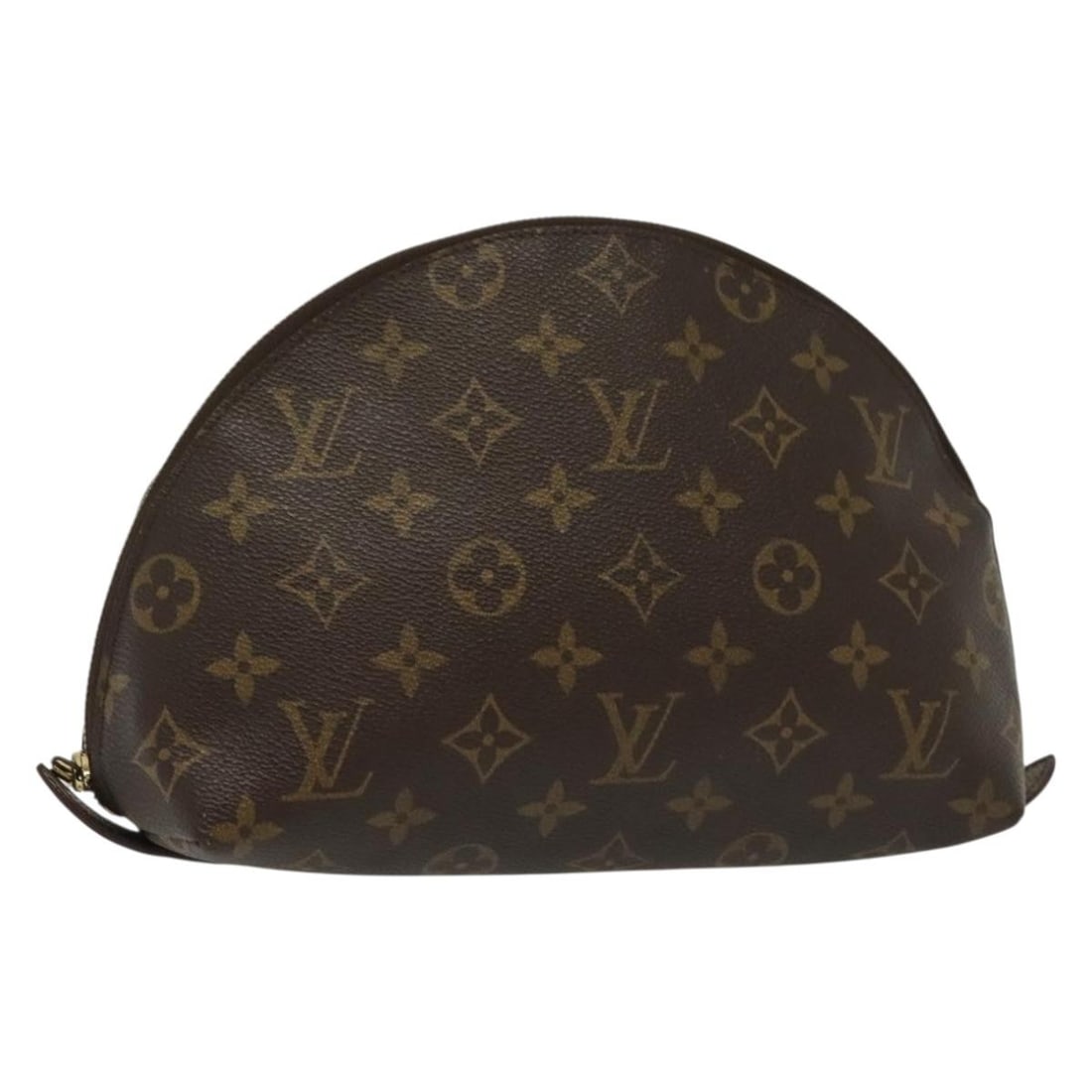 LOUIS VUITTON Monogram Cosmetic Pouch M47520 Auth France: LOUIS VUITTON Monogram Cosmetic Pouch M47520 Auth France This LOUIS VUITTON Monogram Trousse Demi Ronde Cosmetic Pouch is crafted from iconic Monogram Canvas, showcasing a timeless design. The pouch m