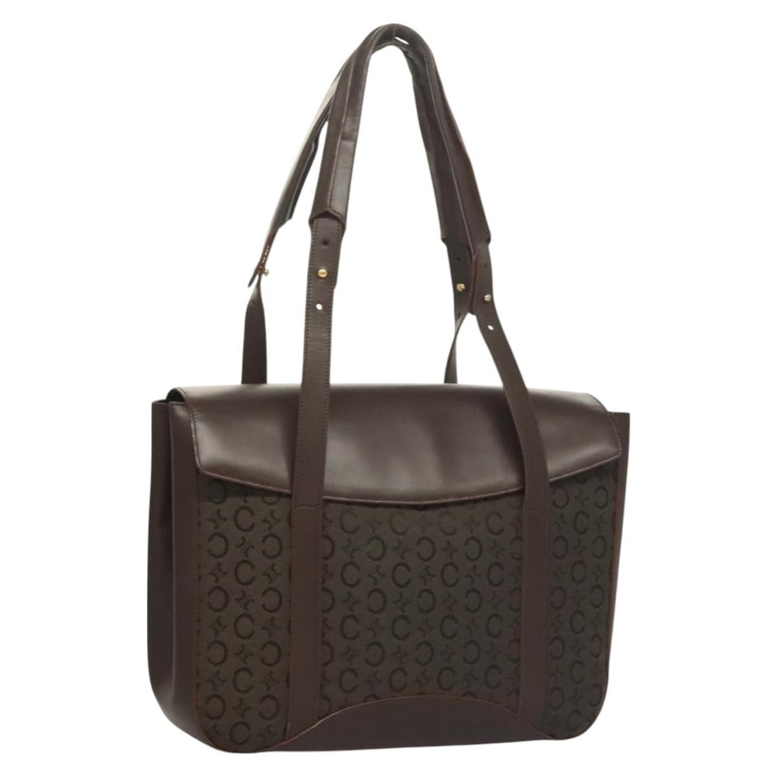 CELINE C Macadam Canvas Hand Bag Brown Gold Made in Italy: CELINE C Macadam Canvas Hand Bag Brown Gold Made in Italy Introducing the CELINE C Macadam Canvas Hand Bag, a luxurious accessory that exudes elegance and style. This beautifully crafted handbag featu