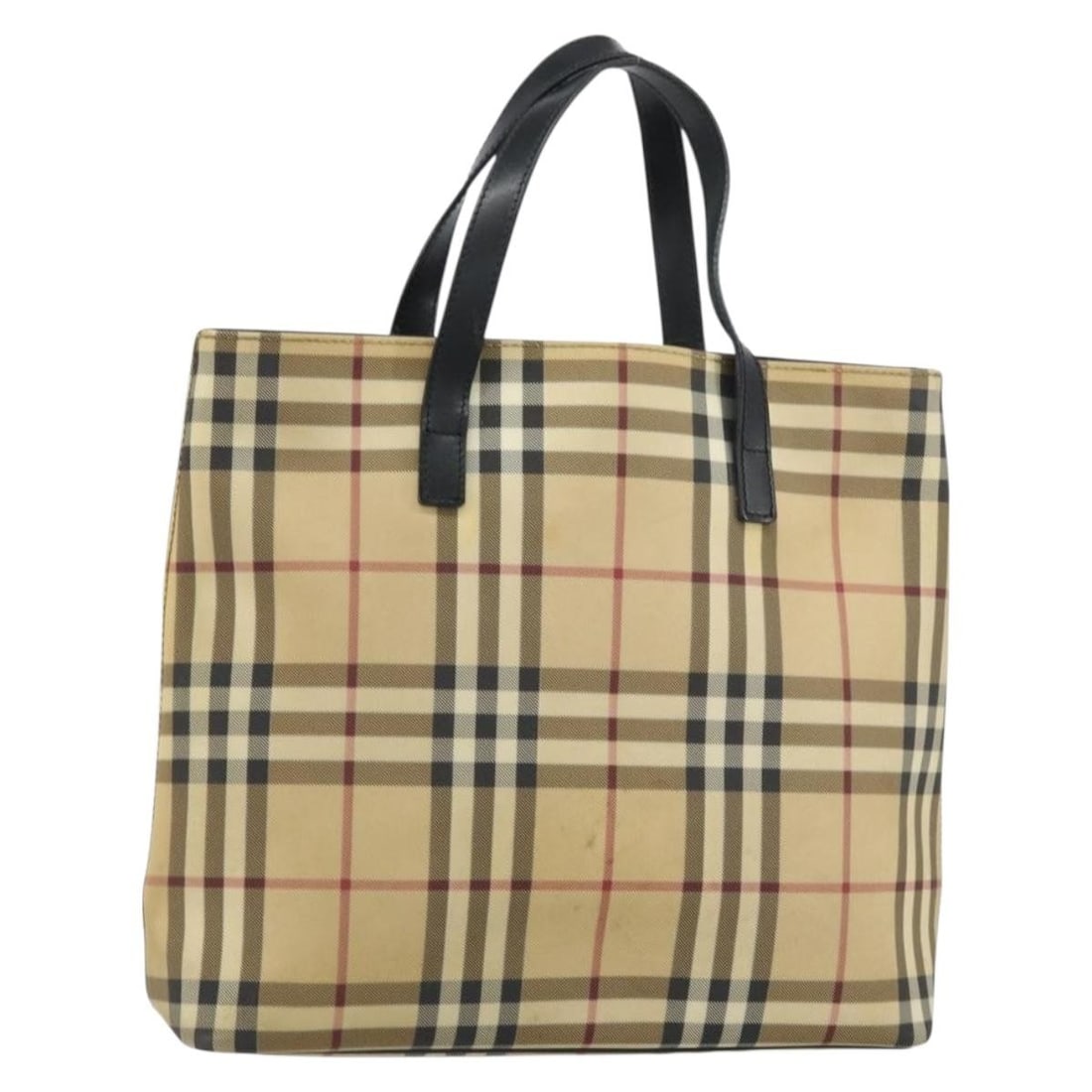 BURBERRY Nova Check PVC Tote Bag Beige Silver Auth Italy: BURBERRY Nova Check PVC Tote Bag Beige Silver Auth Italy This BURBERRY Nova Check Tote Bag is a stylish and practical accessory crafted from durable PVC leather. Featuring a chic beige and silver colo