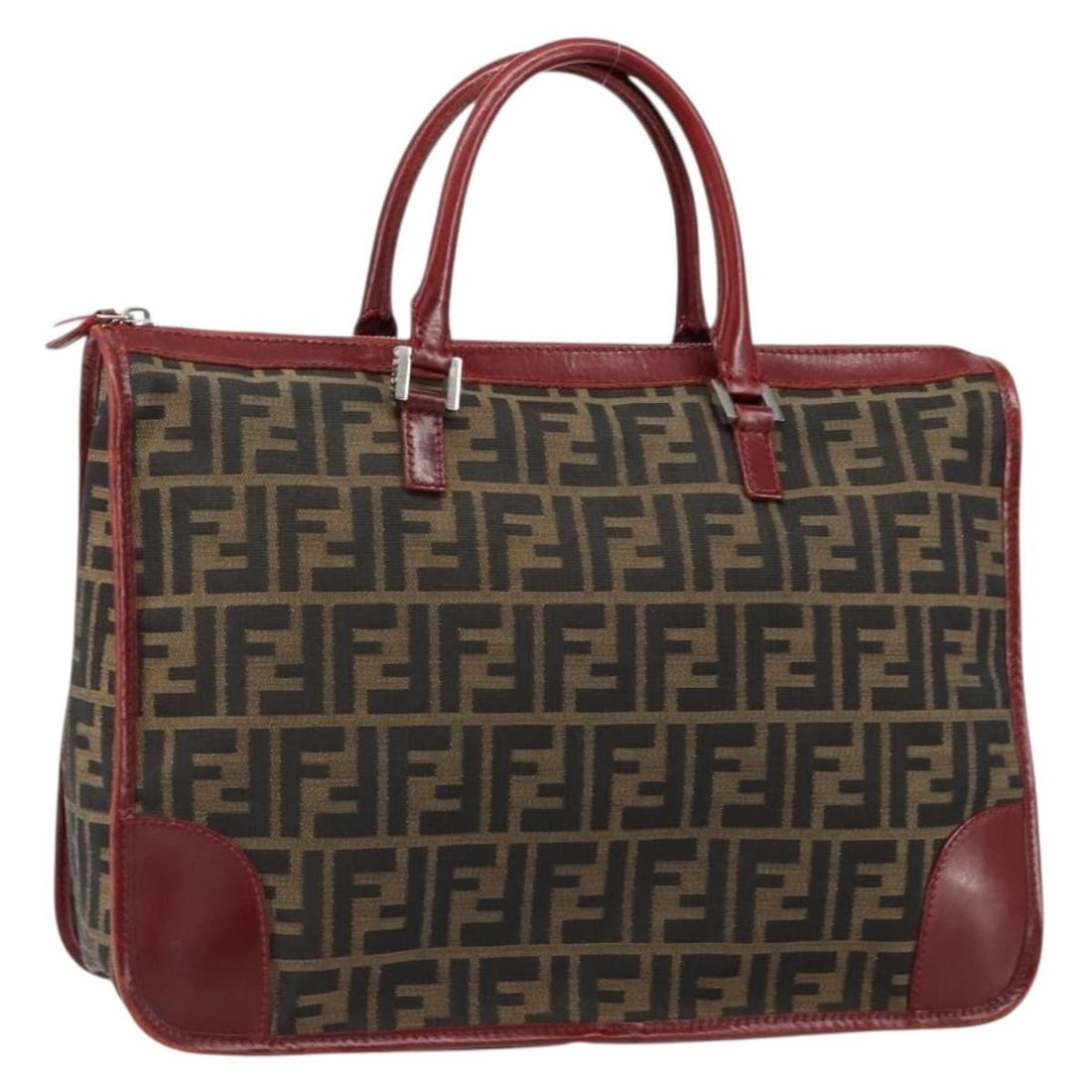 FENDI Zucca Canvas Hand Bag Black Brown Auth 149704 Italy: FENDI Zucca Canvas Hand Bag Black Brown Auth 149704 Italy This authentic Fendi Zucca Canvas Hand Bag showcases a classic design in a stylish black and brown color combination. Crafted in Italy, this b