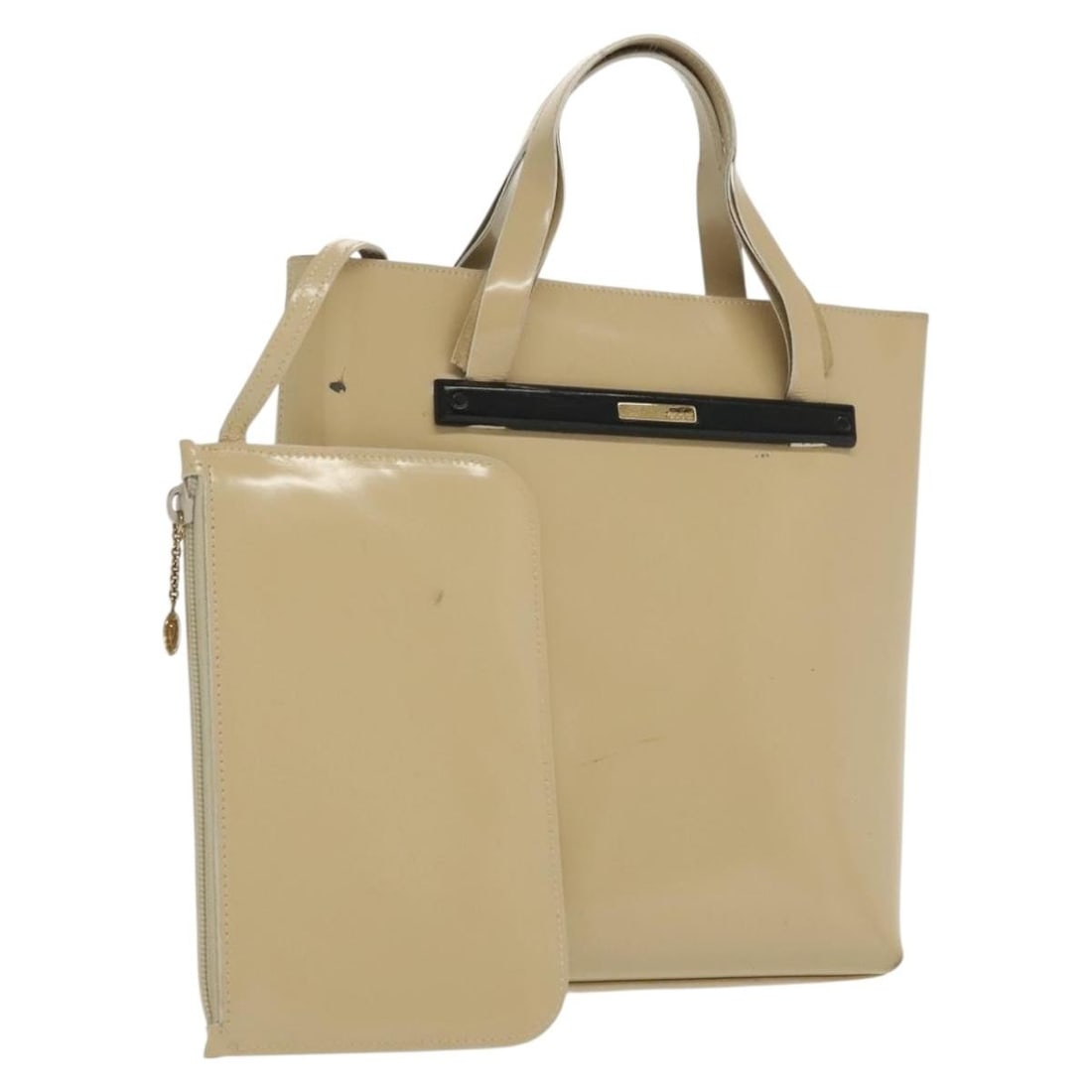 GUCCI Patent Leather Hand Bag Beige 000 2058 0558 0 Italy Auth (1 of 18)