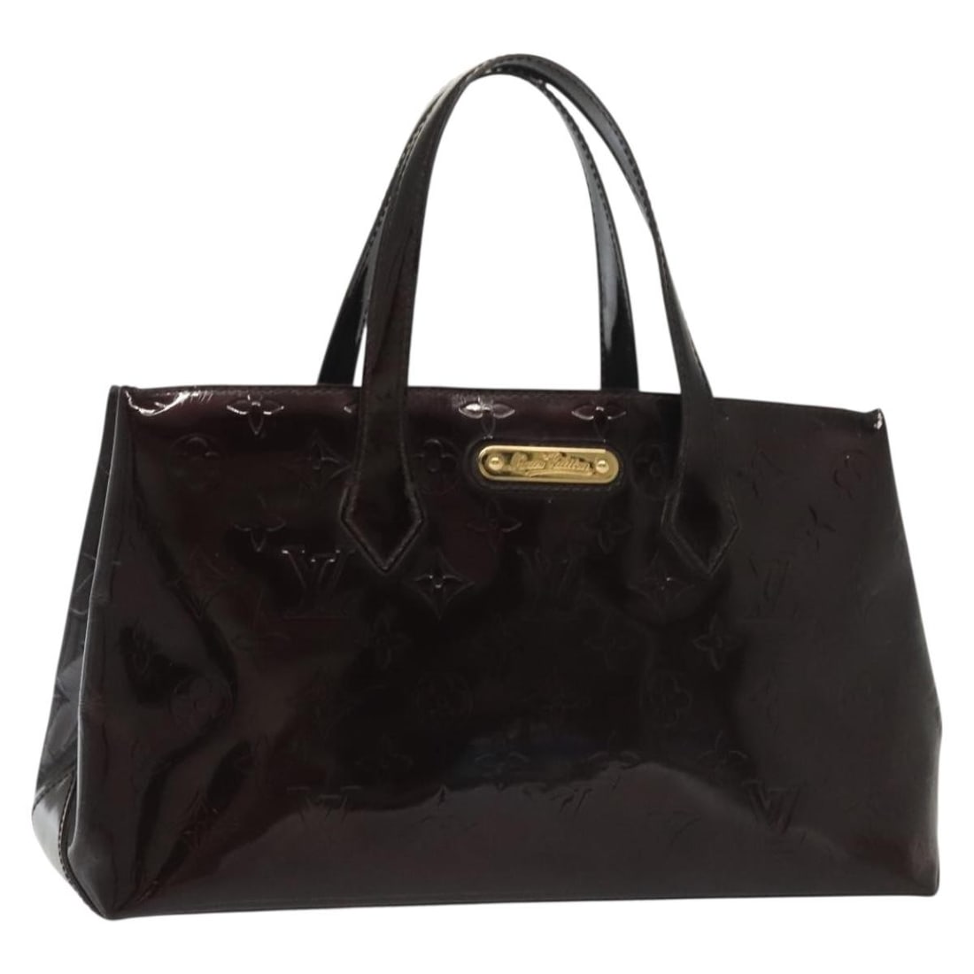 LOUIS VUITTON Monogram Vernis Wilshire PM Hand Bag Amarante M93641 Authentic (1 of 18)