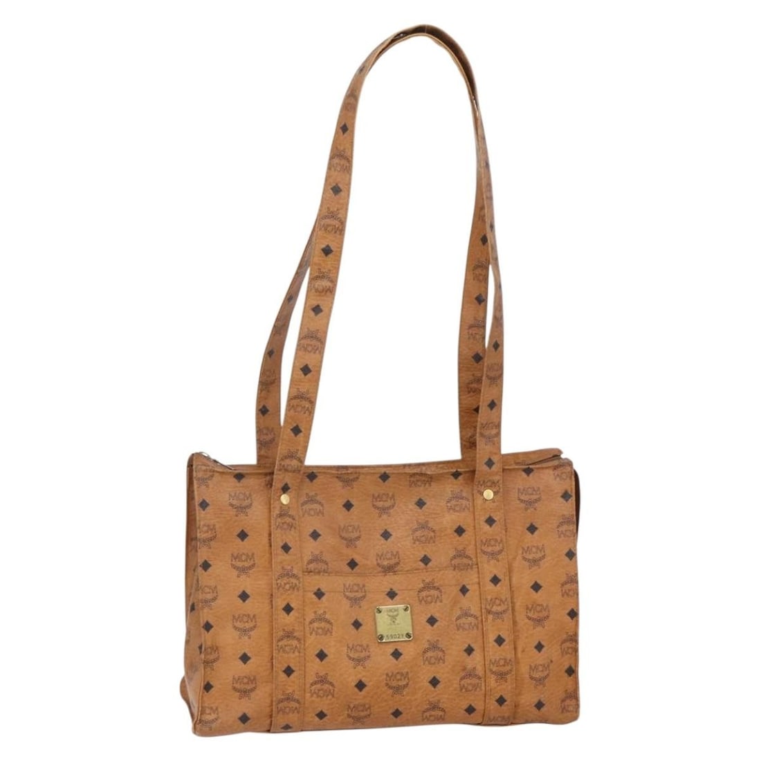 MCM Logogram Vicetos Tote Bag Brown Gold PVC Leather Made in Germany: MCM Logogram Vicetos Tote Bag Brown Gold PVC Leather Made in Germany Explore the stylish MCM Logogram Vicetos Tote Bag, expertly crafted from durable PVC leather in a rich brown and gold color scheme.