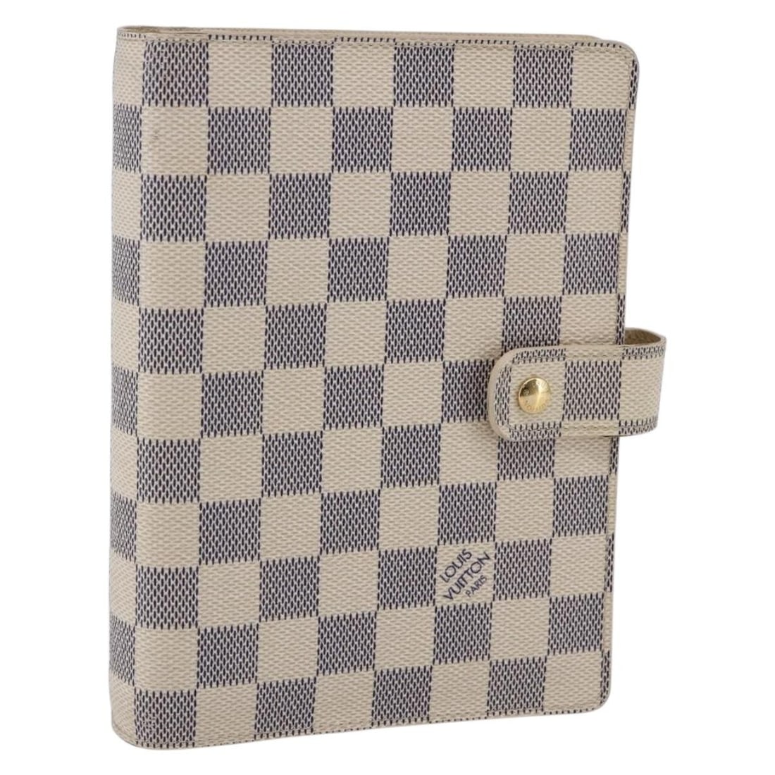 LOUIS VUITTON Damier Azur Agenda MM Planner Cover R20707 France: LOUIS VUITTON Damier Azur Agenda MM Planner Cover R20707 France This Louis Vuitton Damier Azur Agenda MM Day Planner Cover is a stylish and functional accessory designed for organization enthusiasts.