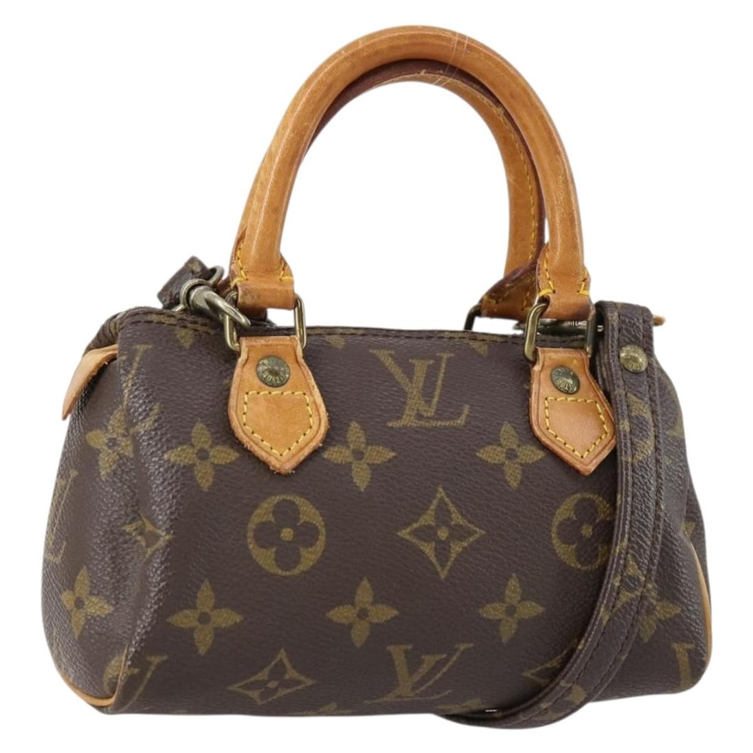 LOUIS VUITTON Monogram Mini Speedy Hand Bag M41534 with Shoulder Strap: LOUIS VUITTON Monogram Mini Speedy Hand Bag M41534 with Shoulder Strap Discover the elegance of the LOUIS VUITTON Monogram Mini Speedy Hand Bag, a timeless accessory that embodies luxury and style. Cr