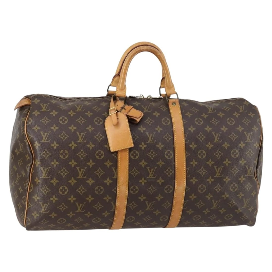 LOUIS VUITTON Monogram Keepall 55 Boston Bag M41424 Authentic: LOUIS VUITTON Monogram Keepall 55 Boston Bag M41424 Authentic This LOUIS VUITTON Monogram Keepall 55 Boston Bag is a stylish and practical travel companion. Crafted from durable Monogram Canvas, it sh