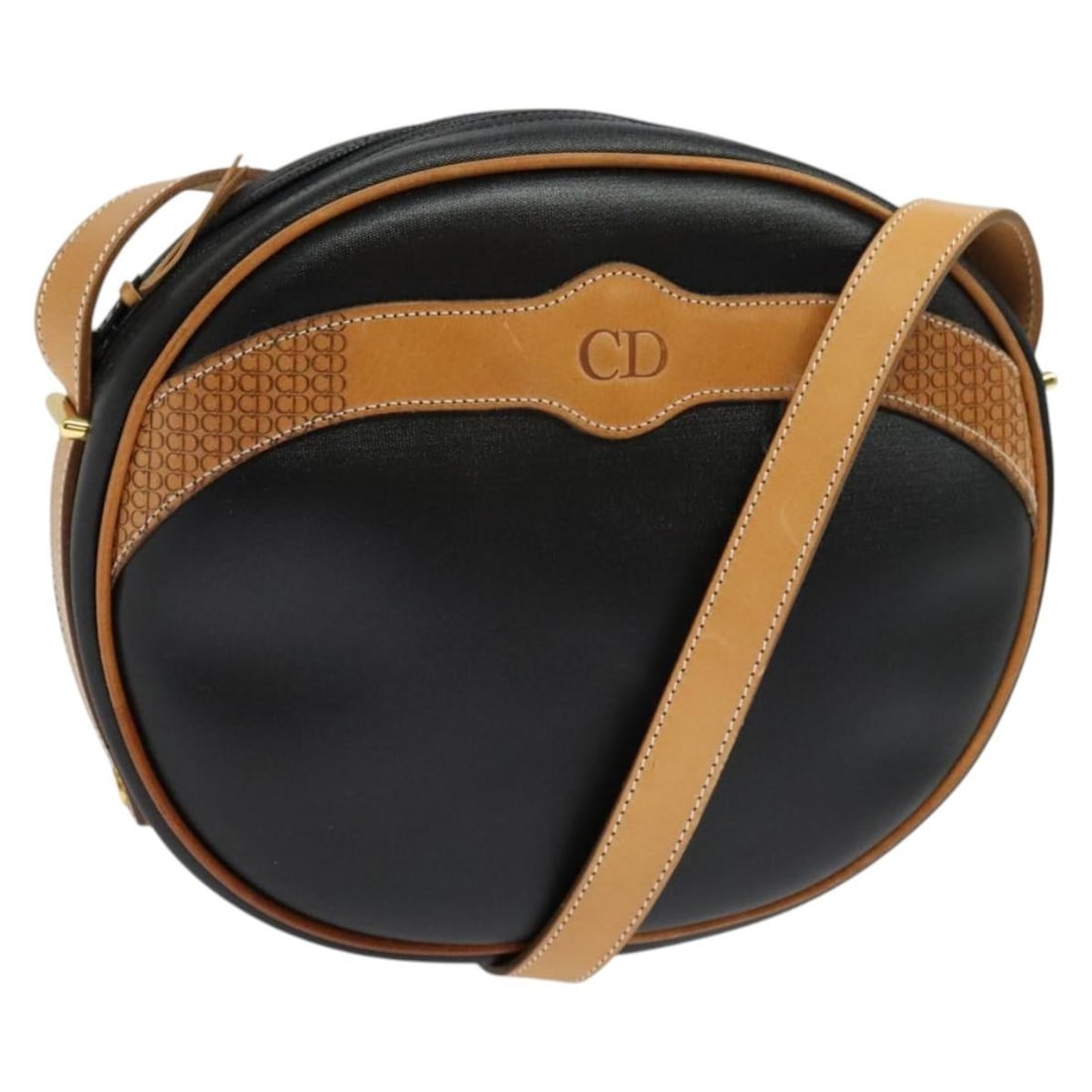 Christian Dior Black Gold PVC Leather Shoulder Bag Auth France: Christian Dior Black Gold PVC Leather Shoulder Bag Auth France This Christian Dior shoulder bag is crafted from durable PVC leather in an elegant black and gold color combination. The bag features a s