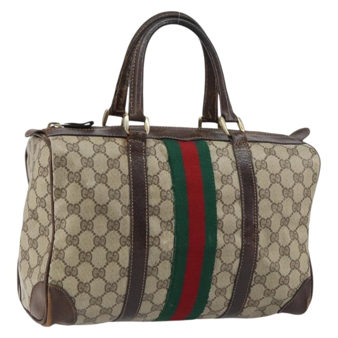 GUCCI GG Supreme Boston Bag PVC Beige Red Italy Authentic 151688: GUCCI GG Supreme Boston Bag PVC Beige Red Italy Authentic 151688 This GUCCI GG Supreme Web Sherry Line Boston Bag combines style and function with a luxurious touch. Made in Italy, this chic bag featu