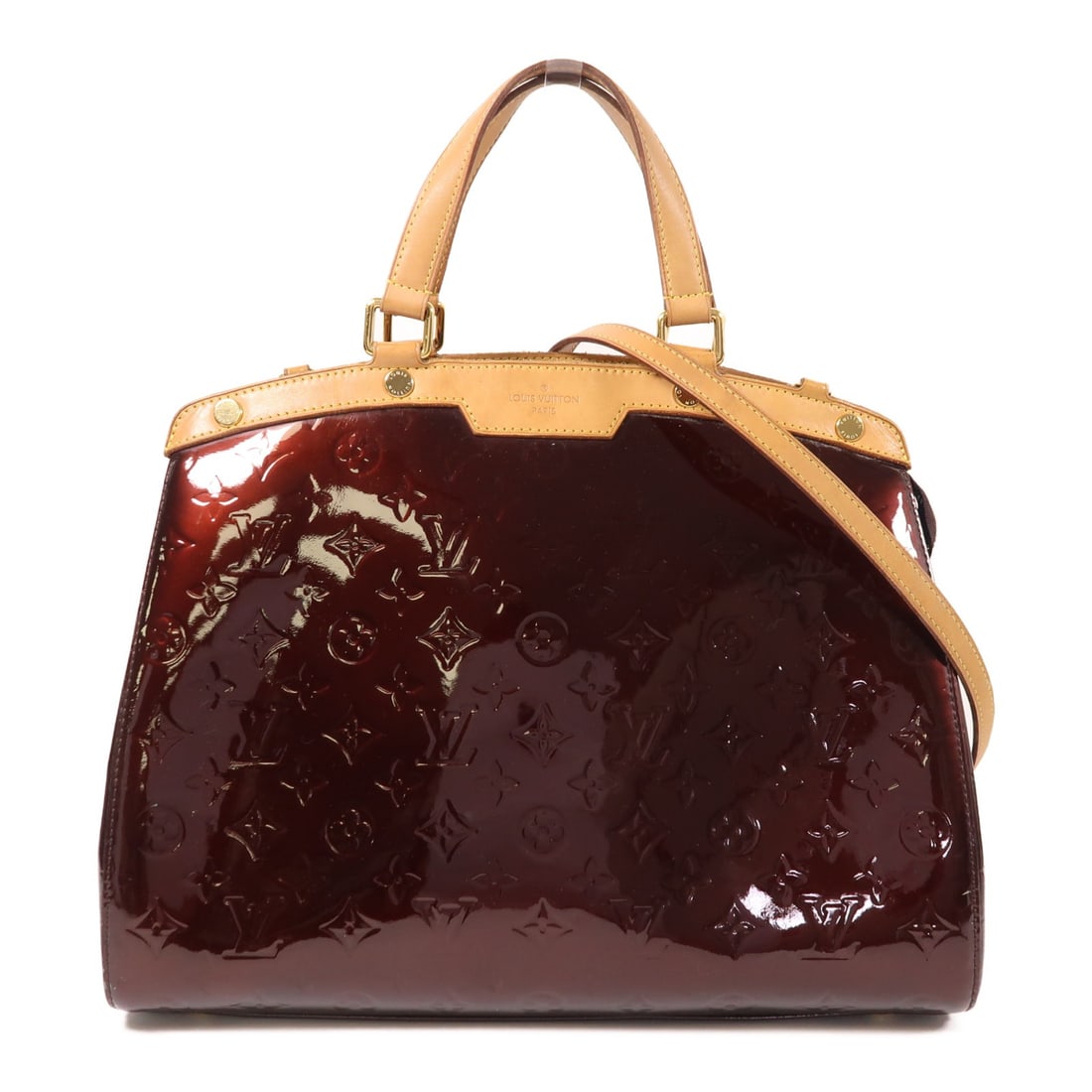 Louis Vuitton Brea GM Red Patent Leather Shoulder Bag M91616 Gold Hardware (1 of 13)