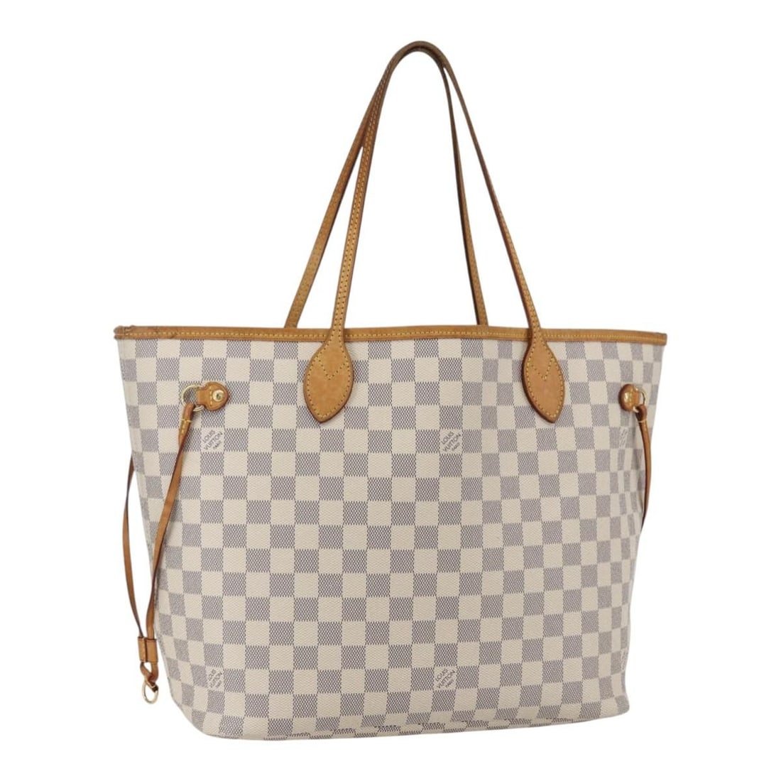 LOUIS VUITTON Damier Azur Neverfull MM Tote Bag N41605 Auth: LOUIS VUITTON Damier Azur Neverfull MM Tote Bag N41605 Auth The LOUIS VUITTON Damier Azur Neverfull MM Tote Bag is a chic and versatile accessory, perfect for any occasion. Crafted in France from dura