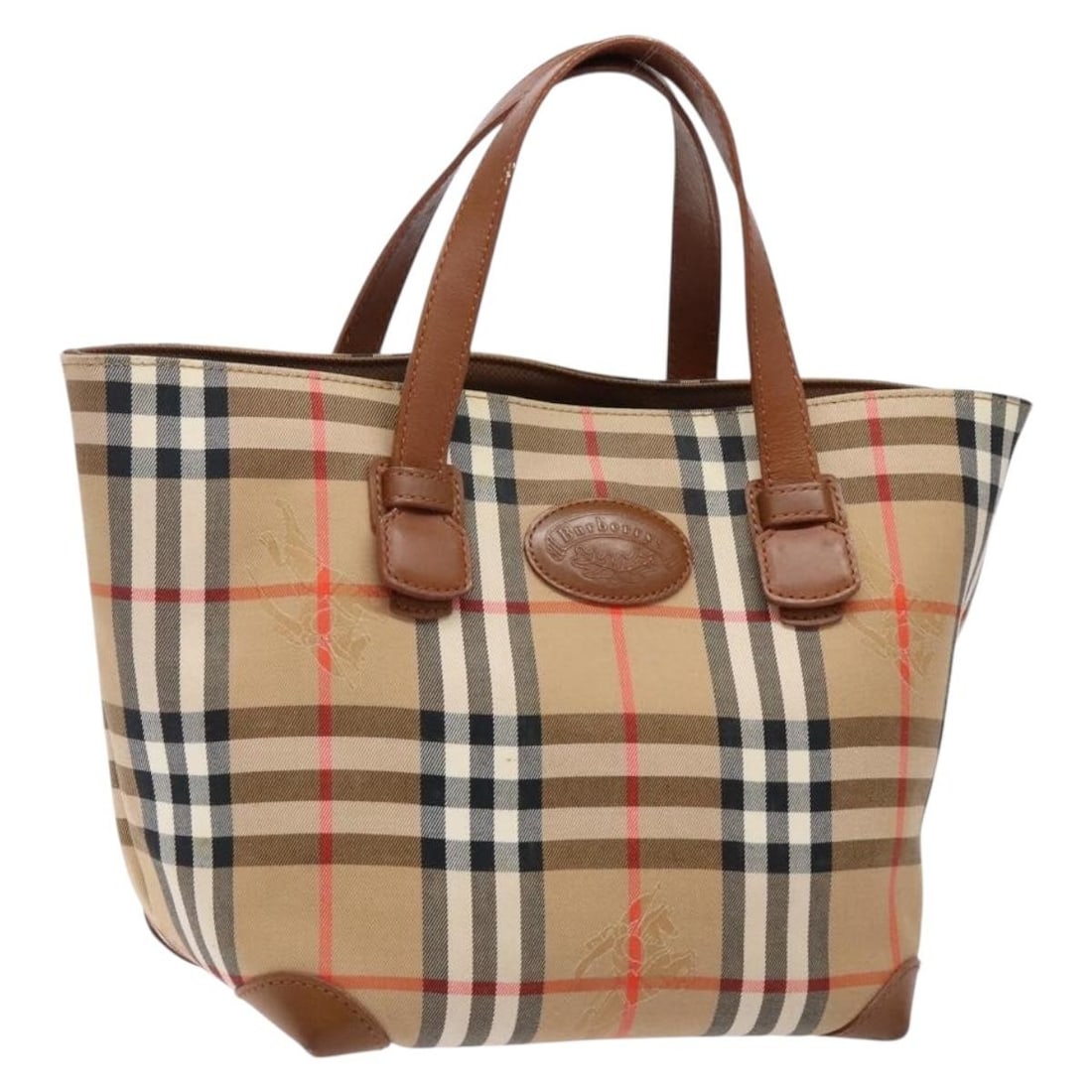 Burberrys Nova Check Hand Bag Beige Gold Canvas Auth EP10758: Burberrys Nova Check Hand Bag Beige Gold Canvas Auth EP10758 This Burberrys Nova Check Hand Bag combines a chic design with practical functionality. Crafted from durable canvas, the exterior showcases