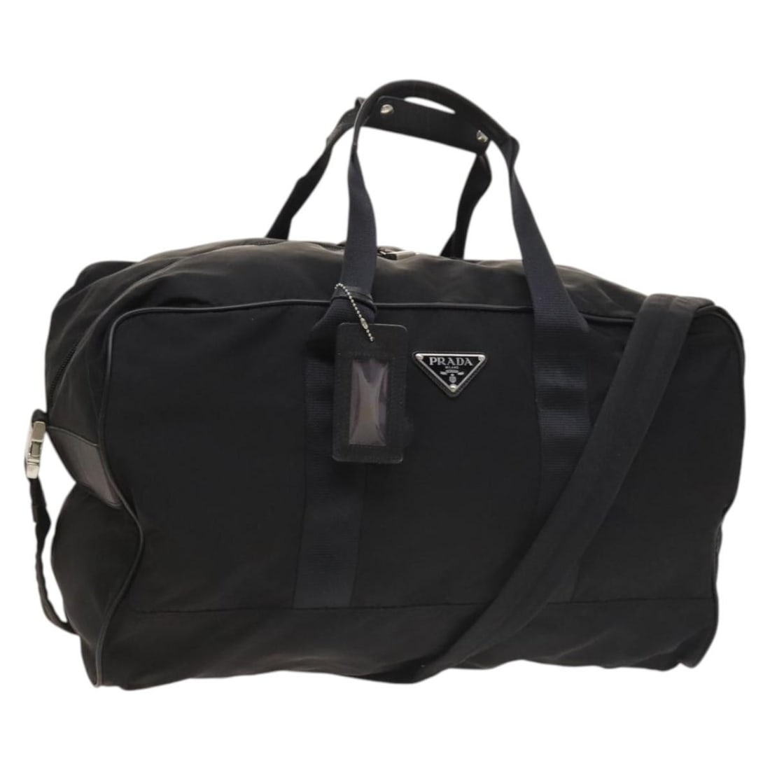 PRADA Black Silver Nylon Boston Bag 2way Made in Italy (1 of 18)