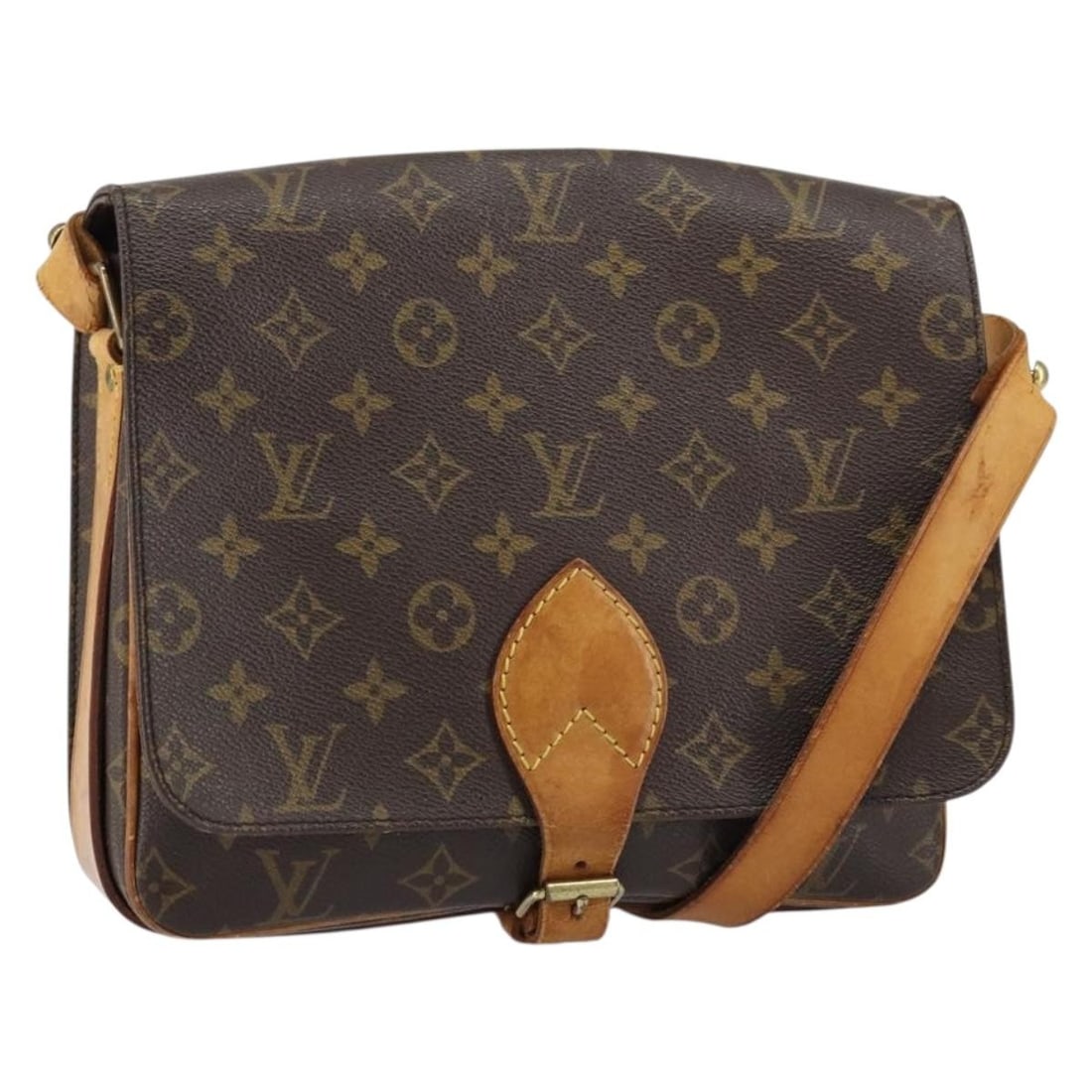 Louis Vuitton Monogram Cartouchiere GM Canvas Shoulder Bag M51252 France: Louis Vuitton Monogram Cartouchiere GM Canvas Shoulder Bag M51252 France This Louis Vuitton Monogram Cartouchiere GM Shoulder Bag is crafted from the brand's signature monogram canvas and was made in