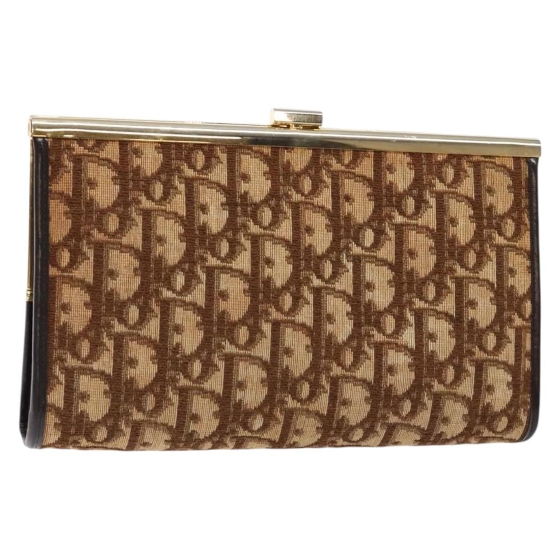 Christian Dior Brown Gold Trotter Canvas Pouch Made in France (1 of 16)