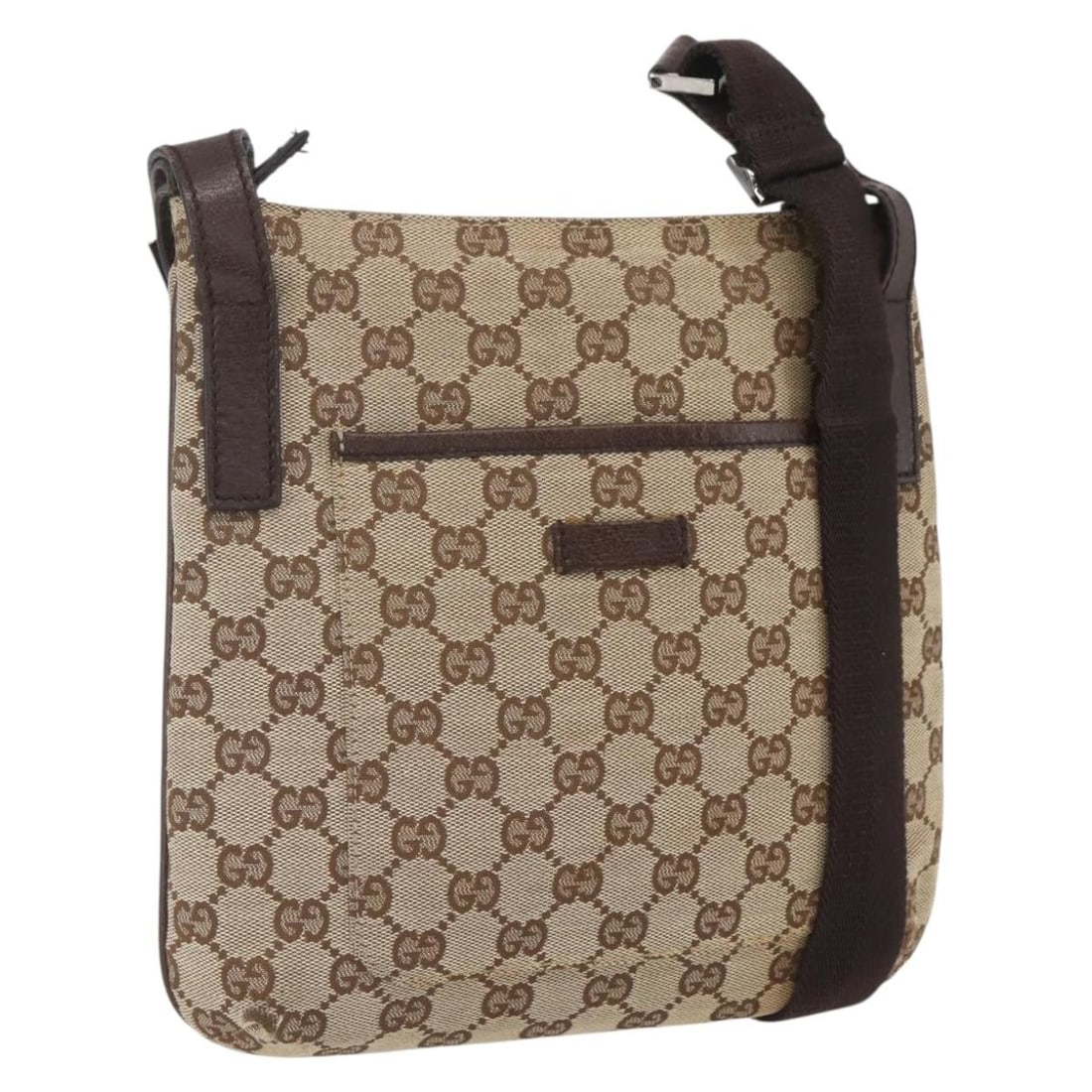 Beige Silver GG Canvas Shoulder Bag by Gucci Model 122793 Italy: Beige Silver GG Canvas Shoulder Bag by Gucci Model 122793 Italy This authentic Gucci GG Canvas shoulder bag features a beige and silver color scheme and is crafted from signature GG canvas material. T