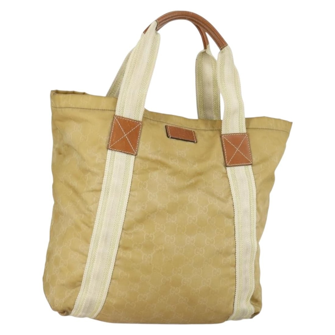 GUCCI GG Canvas Hand Bag Nylon Beige 189669 Italy Auth: GUCCI GG Canvas Hand Bag Nylon Beige 189669 Italy Auth This authentic GUCCI GG Canvas Hand Bag is a stylish accessory crafted in Italy from durable nylon with a classic beige color. The bag measures a