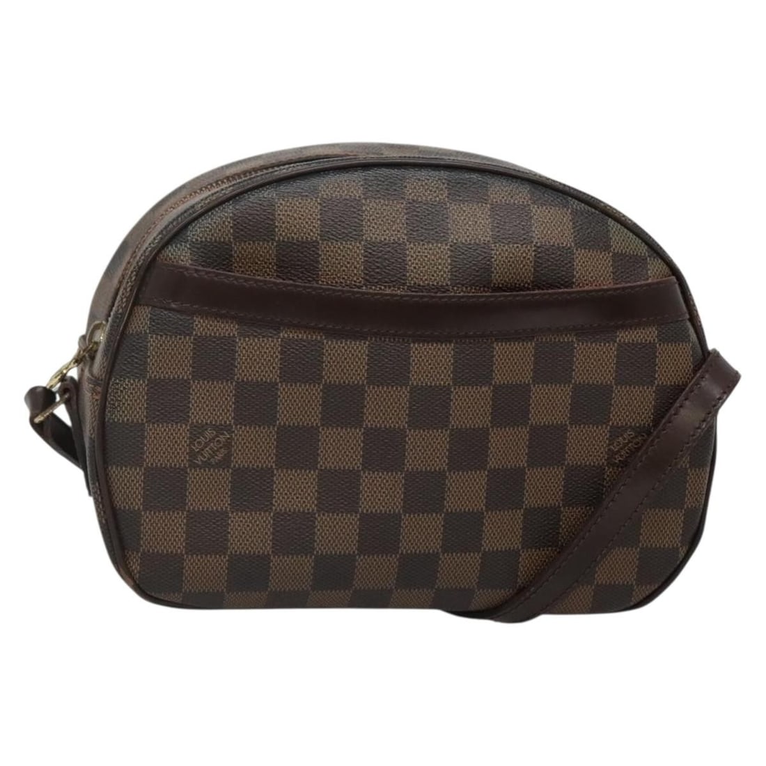 LOUIS VUITTON Damier Ebene Blois Shoulder Bag N48095 Made in France: LOUIS VUITTON Damier Ebene Blois Shoulder Bag N48095 Made in France This LOUIS VUITTON Damier Ebene Blois Shoulder Bag is a stylish accessory crafted from durable Damier Ebene Canvas. The bag features