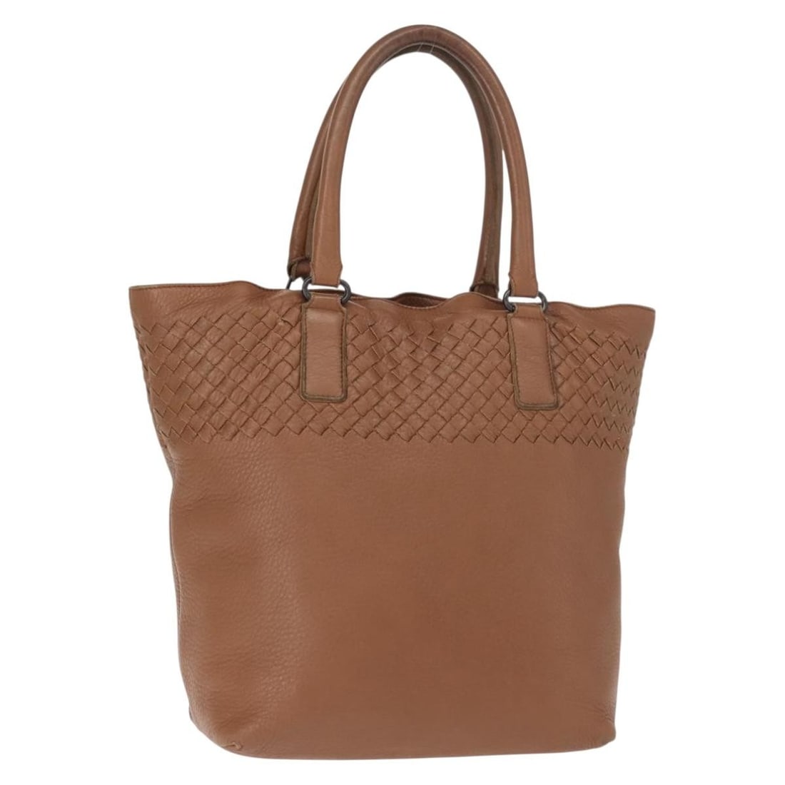 BOTTEGA VENETA Leather Intrecciato Brown Tote Bag Auth Italy: BOTTEGA VENETA Leather Intrecciato Brown Tote Bag Auth Italy This exquisite Bottega Veneta Intrecciato Tote Bag is crafted from high-quality leather in a rich brown hue. With a stylish and functional