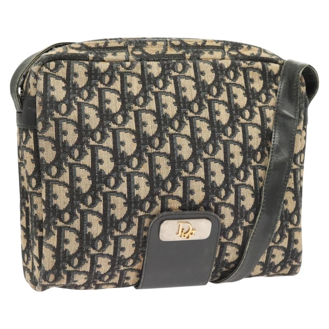 Christian Dior Navy Gold Trotter Canvas Shoulder Bag Auth BA2614: Christian Dior Navy Gold Trotter Canvas Shoulder Bag Auth BA2614 Elevate your accessory collection with this authentic Christian Dior Trotter Canvas Shoulder Bag, featuring a stunning navy and gold co