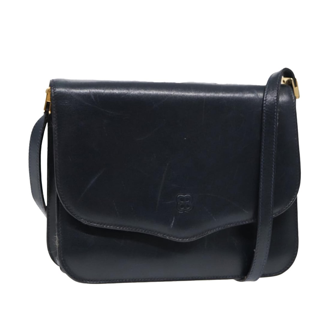 BALENCIAGA Navy Gold Leather Shoulder Bag Italy Auth: BALENCIAGA Navy Gold Leather Shoulder Bag Italy Auth This authentic BALENCIAGA shoulder bag is crafted from high-quality leather in an elegant navy and gold color combination. Ideal for daily use, thi