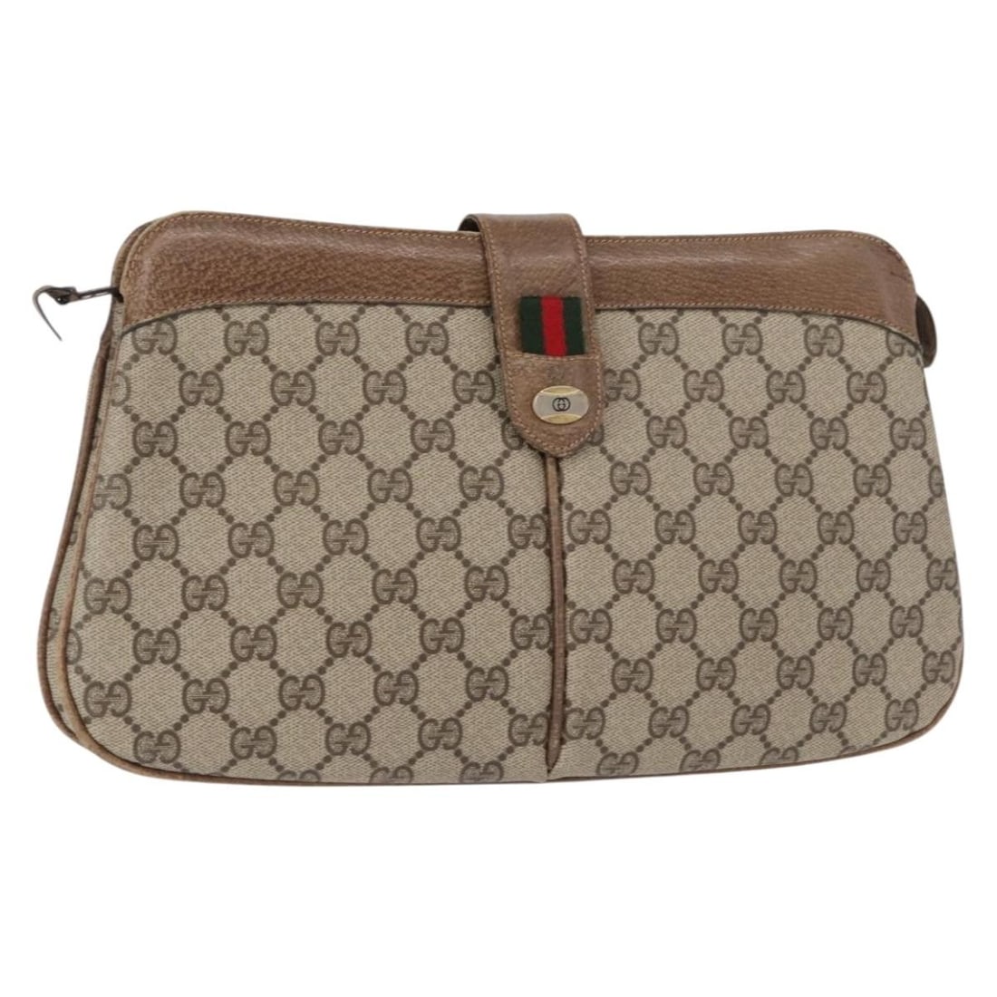 GUCCI GG Supreme Sherry Line Beige Gold Shoulder Bag 904 02 043 Auth: GUCCI GG Supreme Sherry Line Beige Gold Shoulder Bag 904 02 043 Auth This GUCCI GG Supreme Web Sherry Line Shoulder Bag is a stylish accessory for any outfit. Crafted from durable PVC leather, this ba
