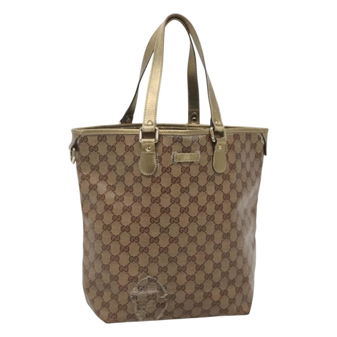 GUCCI GG Crystal Tote Bag Coated Canvas Beige Gold 189896 Made in Italy (1 of 18)