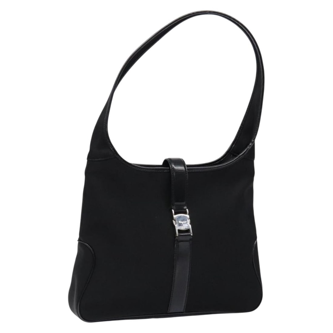 Salvatore Ferragamo Black Silver Nylon Shoulder Bag Auth Italy: Salvatore Ferragamo Black Silver Nylon Shoulder Bag Auth Italy This stylish shoulder bag from Salvatore Ferragamo features a sleek design crafted from durable nylon in a classic black and silver color