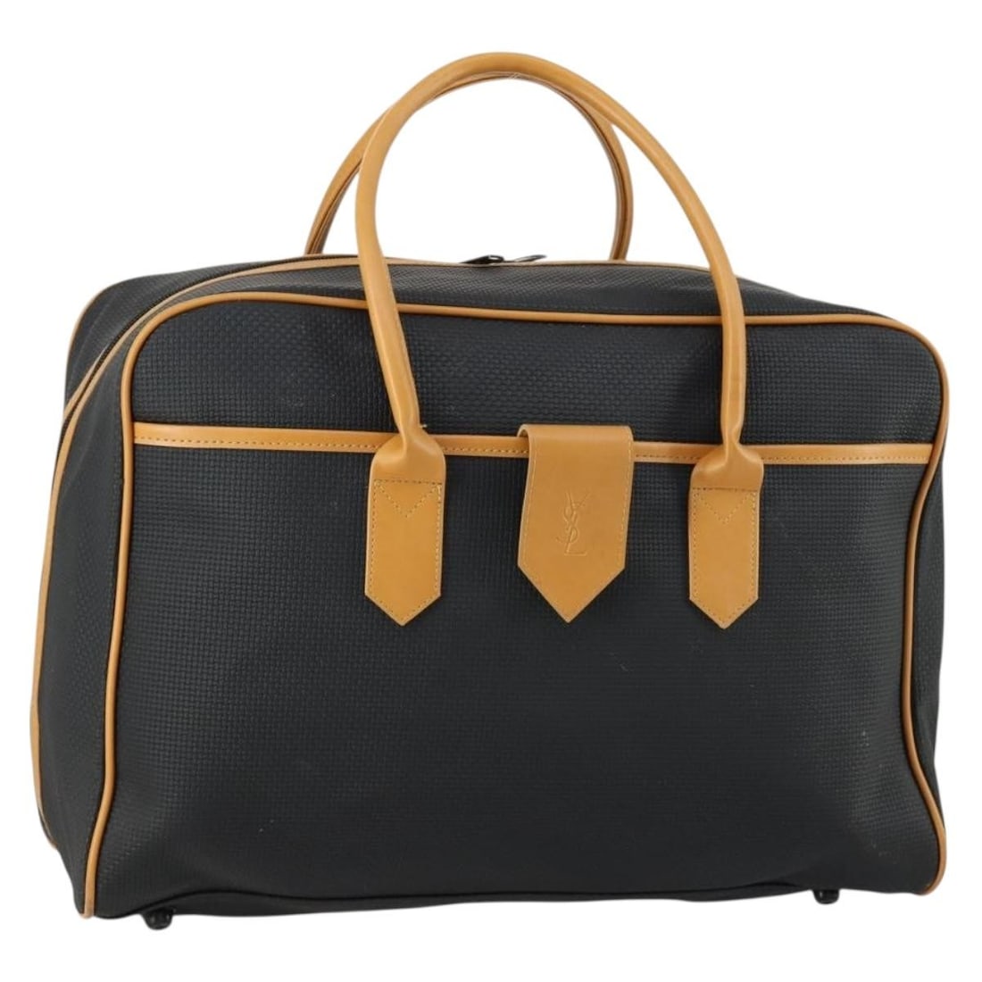 SAINT LAURENT Boston Bag Black Brown PVC Leather Auth (1 of 18)