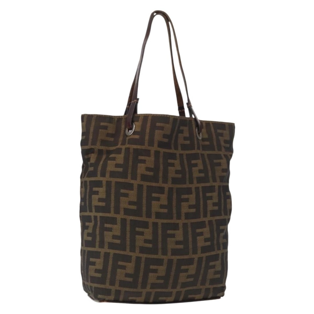 Fendi Zucca Canvas Black Brown Italian Handbag (1 of 18)