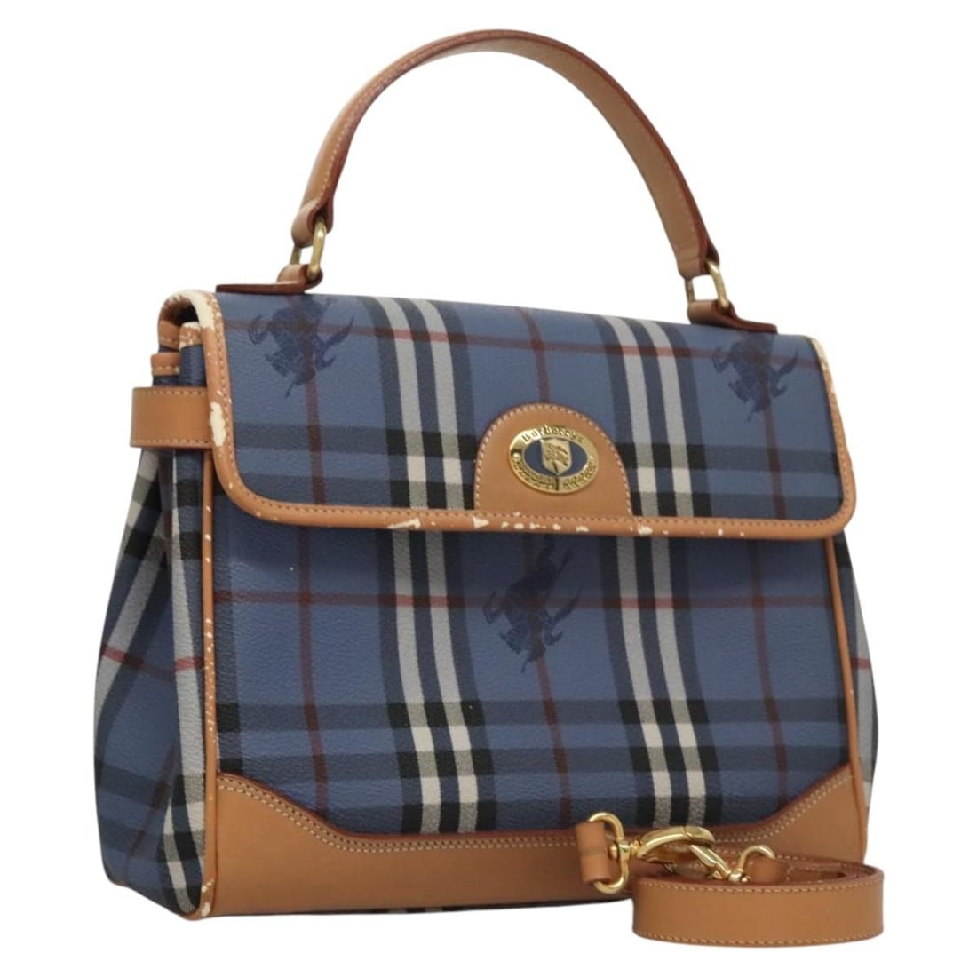 Burberrys Nova Check Blue PVC Leather Hand Bag 2way Auth: Burberrys Nova Check Blue PVC Leather Hand Bag 2way Auth This Burberrys Nova Check Hand Bag is a stylish and practical accessory crafted from durable PVC leather in a striking blue hue. Its dimensions