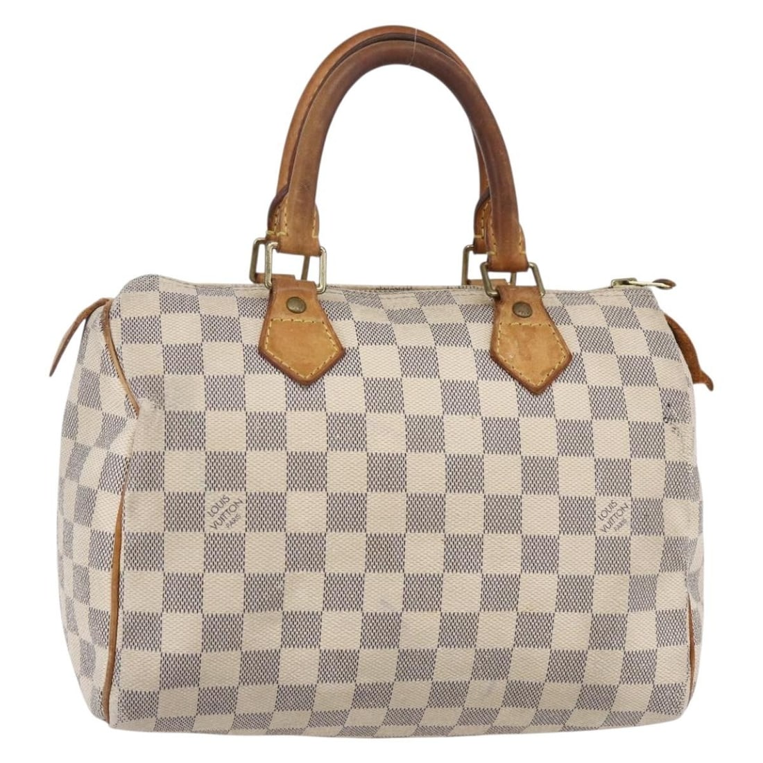 LOUIS VUITTON Damier Azur Speedy 25 Hand Bag N41534 Auth France: LOUIS VUITTON Damier Azur Speedy 25 Hand Bag N41534 Auth France This authentic Louis Vuitton Damier Azur Speedy 25 handbag is a stylish accessory crafted in France. Made from durable Damier Azur canva