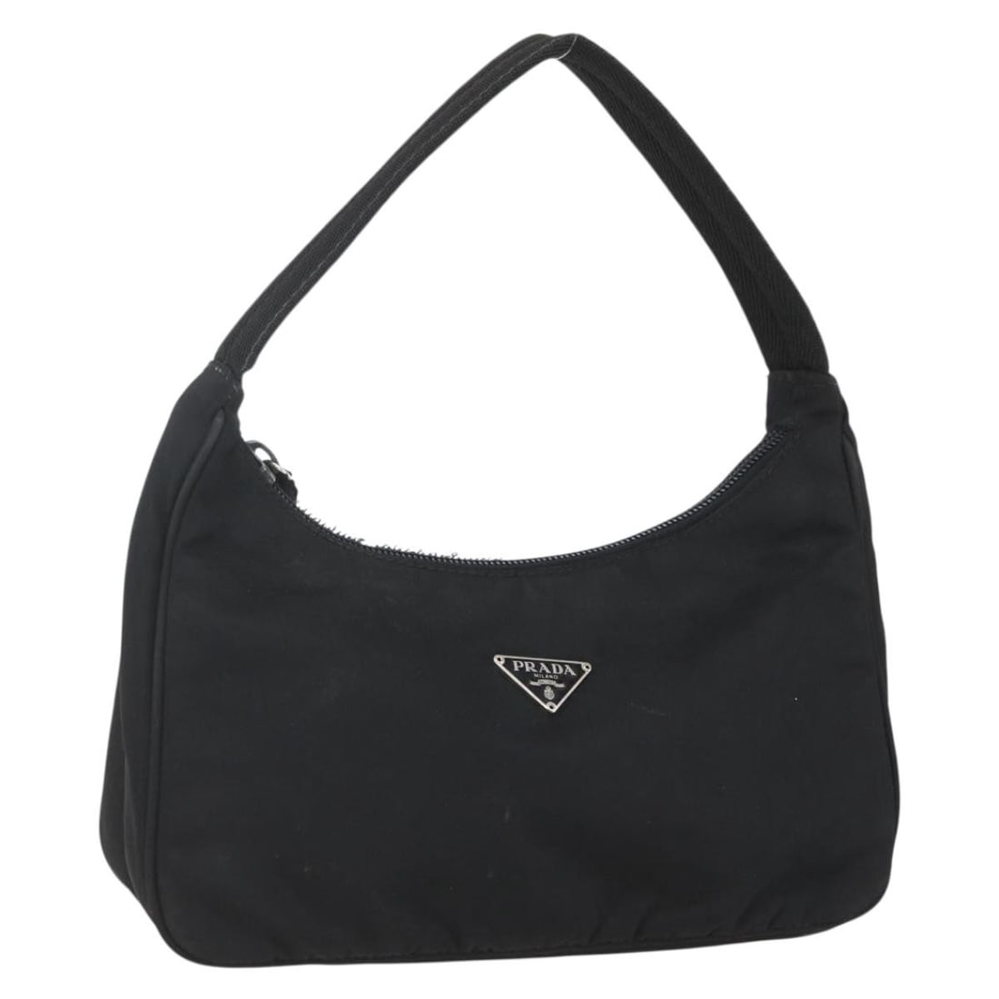PRADA Black Nylon Hand Pouch Italy Authentic 156979: PRADA Black Nylon Hand Pouch Italy Authentic 156979 This authentic PRADA Hand Pouch is crafted from durable nylon in a sleek black color. Designed for both style and functionality, it features a compa