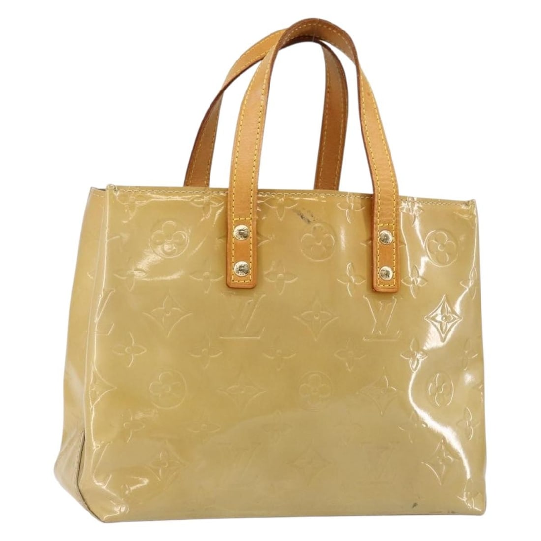 LOUIS VUITTON Monogram Vernis Reade PM Hand Bag Beige Patent Leather M91334: LOUIS VUITTON Monogram Vernis Reade PM Hand Bag Beige Patent Leather M91334 This LOUIS VUITTON Monogram Vernis Reade PM Hand Bag in Beige is a stunning piece crafted in France. Made from high-quality