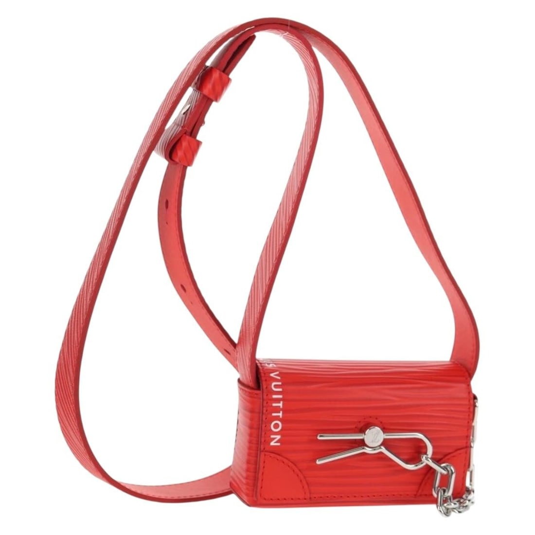 LOUIS VUITTON Red Leather Micro Steamer Shoulder Bag M23837 Auth (1 of 18)