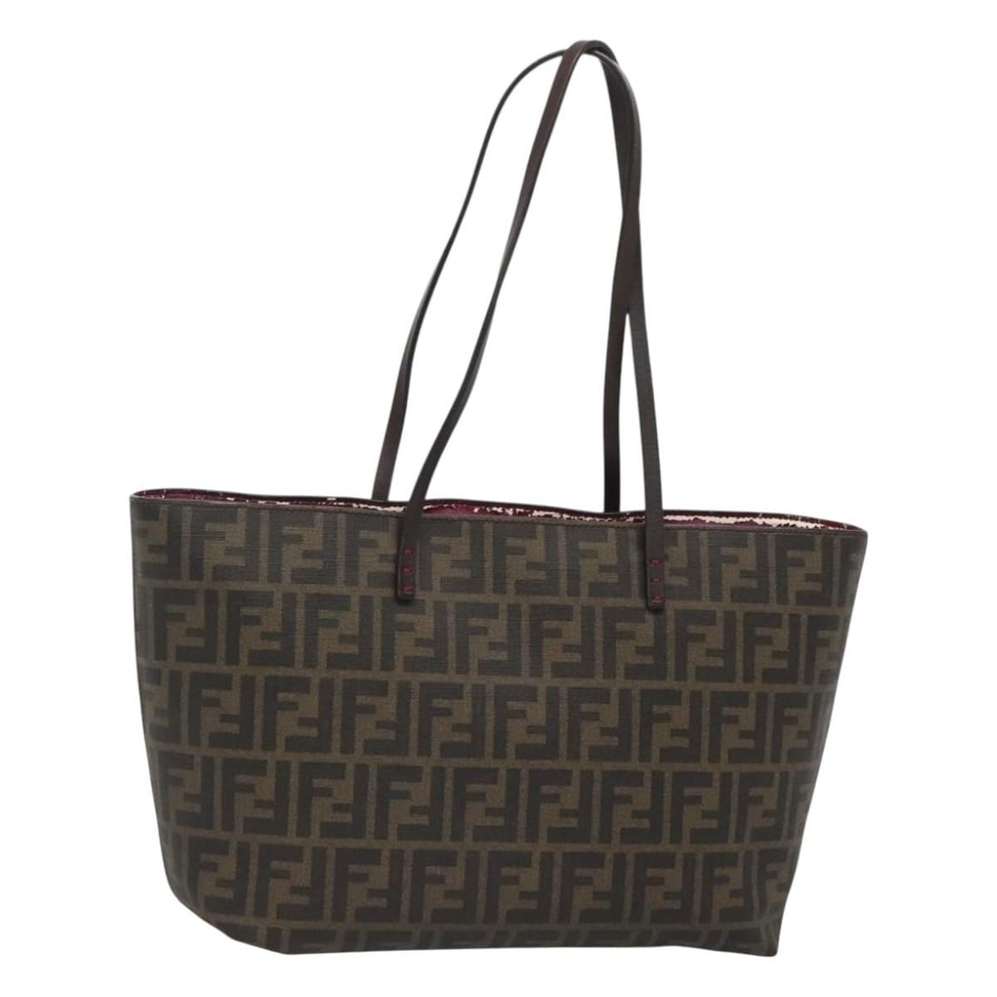 FENDI Zucca Canvas Tote Bag PVC Black Brown Made in Italy: FENDI Zucca Canvas Tote Bag PVC Black Brown Made in Italy This authentic Fendi Zucca Canvas Tote Bag is a stylish accessory crafted from durable PVC leather in a chic black and brown color scheme. Mea