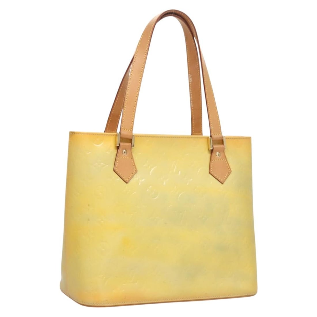 LOUIS VUITTON Monogram Vernis Houston Hand Bag Gris M91053 Patent Leather (1 of 18)