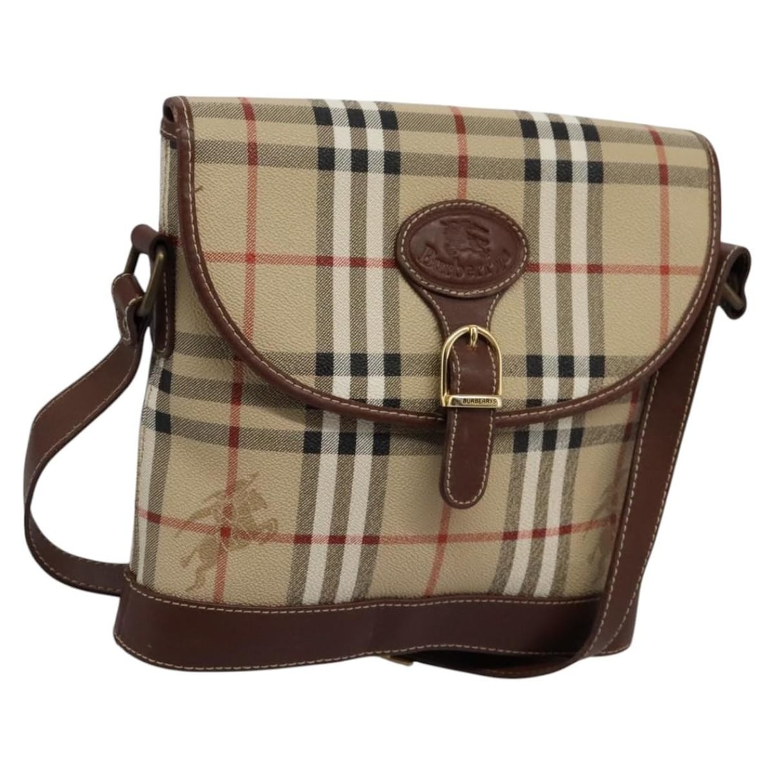 Burberrys Nova Check PVC Leather Shoulder Bag Beige Brown Gold: Burberrys Nova Check PVC Leather Shoulder Bag Beige Brown Gold This Burberrys Nova Check Shoulder Bag combines style and practicality, featuring a chic design in a sophisticated palette of beige, brow